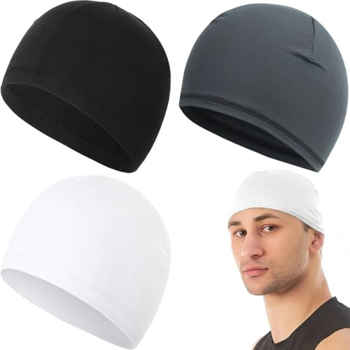 KOLZEMV sottocasco moto 3 Pezzi Sottocasco Bici sotto Casco Cuffia da Ciclismo Bandana Sportivo Berretto Sport Uomo Donna