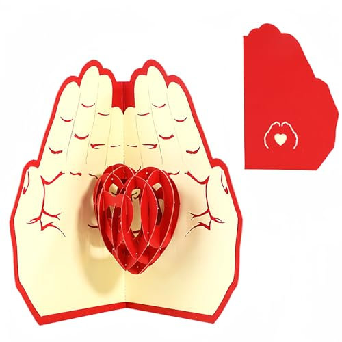 Pop Up Jubiläumskarten Herz Baum Paar, 3D Handgemachte Kirschblüte Romantischer Liebesbrief, PopUp Hochzeit Geburtstagskarte, Valentinstag Karte Geschenk für Frau, Ehemann, Sie, Ihn, mit Umschlag