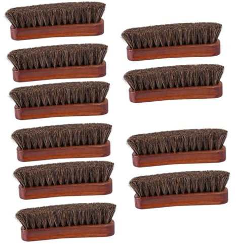 COLLBATH 10 Piezas Cepillo De Pelo De Caballo para Zapatos. Cepillos para Zapatos para El Hogar Cepillo De Zapatos Kit De Cuidado De Botas De Cuero Limpiador De Zapatos Cabello De Caballo