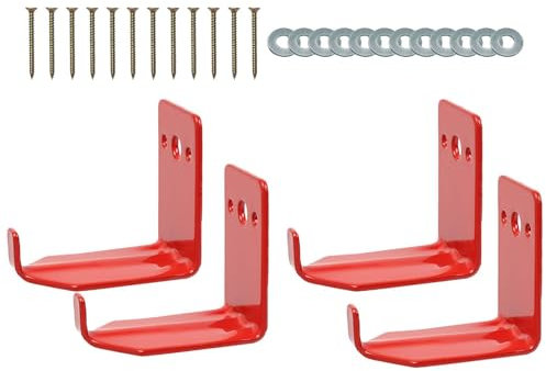 Halterung für Feuerlöscher, Wandhalterung für Feuerlöscher – 4 Haken für Feuerlöscher, Halterung für Feuerlöscher aus Metall mit Schrauben für Trocken- und Wasserlöscher