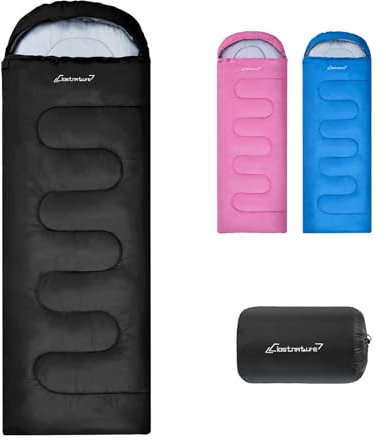 Clostnature Schlafsack Camping - Leichter Schlafsack für Erwachsene mit Kleines Packmaß, Kompakter Outdoor Schlafsäcke mit Kapuze, Deckenschlafsack für Bikepacking, Wandern, 3 Jahreszeiten
