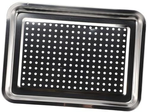 FUNNETOYU Rotonda in Acciaio Resistente Vassoio per Grigliare Multiuso Padella per Barbecue Portatile Comodo Vassoio per Barbecue all Aperto Teglia per Grigliare La Carne
