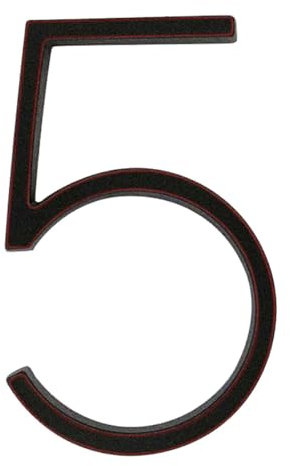 SXPXP Numero civico Galleggiante da 5 Pollici, in Metallo, Grande, Moderno, for Esterni, for Porte, casa, Esterni, 127 mm, in Lega di Zinco, Numeri Neri, segnaletica(Black 5)