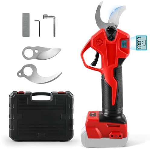 Troncarami a batteria professionale compatibile con Milwaukee 18 V batteria elettrica con display LCD 30 mm Diametro massimo di taglio per rami, arbusti e tronchi (senza batteria)