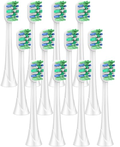 12x Ondomed Aufsätze M3 für alle HX-Philips Sonicare Ersatzbürsten - weiß | Kompatible Aufsteckbürsten - Bürstenköpfe Medium-Weich, Modell M3, Alternative zu HX6018, Click-on-System