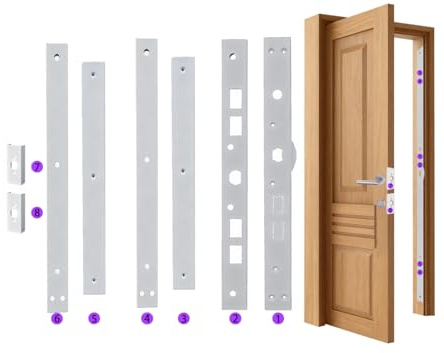SUMBIN Door Reinforcement for Jamb Door Frame with Extra Heavy Duty Striker Plate in White Finish