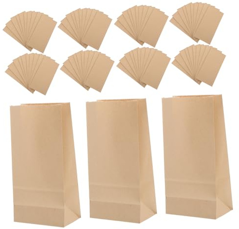 Hemobllo 100pièces Sacs Kraft Papier Réutilisables Dimensions pour Emballage Alimentaire Cadeaux Et Organisation Quotidienne