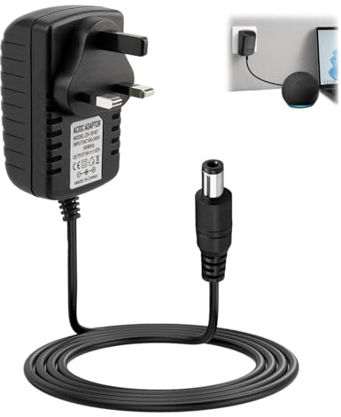 Vryth 30W Power Supply Charger Cable for Alexa Echo(3rd 4th Generation), Echo Show 8 (1st 2nd 3rd Gen), Echo Show 10,15,21, Echo Plus 2nd Gen Power Adapter with UK Plug Wire, 18V Plug Power Adapter