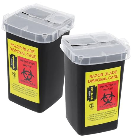 DECOMELODY Contenedor de Cuchillas Portátil de Plástico Ecológico para Desechos de Cuchillas Usadas, Seguro y Ligero para Peluquería y Uso Diario