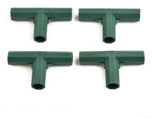 Giunti di collegamento in plastica, 4 pezzi, compatibili con telai per serre da 16 mm e installazione di tende da giardino (T 3 vie)