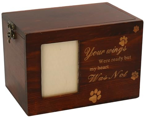 Peosaard Urne de Cendres de Chat, urne Chien boîte Cendres Chien en Bois personnalisée Urnes commémoratives crémation Chat pour Cadeaux Perte, Animal Compagnie