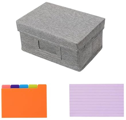 Guangcailun Contenitore per documenti, organizer, schede, promemoria, biglietti da visita e schede, soluzione di facile archiviazione, scatola per forniture per ufficio con coperchio