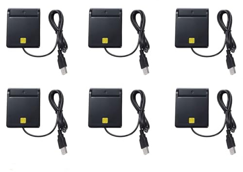 Zhdbchyuu 6X Lector de Tarjetas Inteligentes USB para Tarjetas Bancarias IC/ID Lector de Tarjetas EMV 7 8 10 para Linux OS USB- ISO 7816