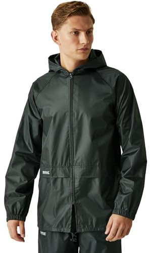 Regatta Uomo Giaca Impermeabile, Regular, Integrale HoodWindproof FabricTaped Cuciture Tessu, Verde (Dark Olive), M