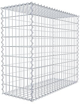 GABIONA Paniers en fil de fer robuste pour pierres pour un aménagement individuel de jardin - Filet de maille rechargeable 5 x 10 cm - 4 mm d'épaisseur - En acier galvanisé 100 x 90 x 40 cm