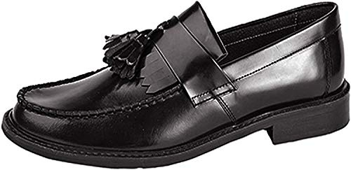 Roamers Herr Knäbenknopp Sadel Halvskor Äkta Läder Troddel Ledig Elegant MOD Skor