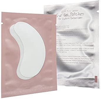 myaokue-up 100 Pairs Set, Under Eye Pads for Eyelash Extensions Lint Free Eye Gel Patches Premium Collagen Lash Pad Eye Mask Makeup Tools, Pink