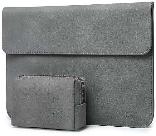 HYZUO 13,3-14 Pulgadas Funda para Ordenador Portátil Protectora para MacBook Pro/MAX 14 M4/M3/M2/M1 A3401 A3185 A3112 2025-2021, MacBook Air 13,3 A1369 A1466, con Bolsa Pequeña, Gris Oscuro-H