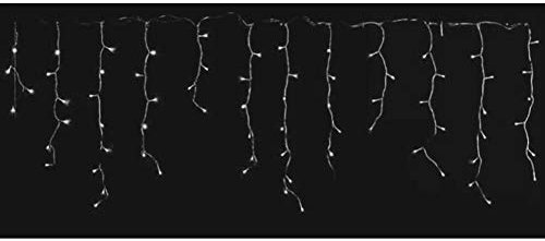 PreQu Tenda Luminosa a Batteria Stalattiti 72 LED Bianco Ghiaccio con Giochi di Luce Filo Trasparente