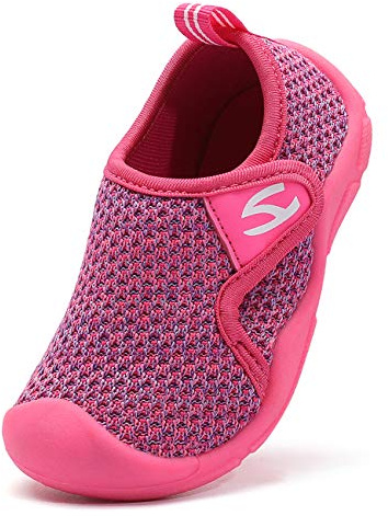 SMajong Pantofole da Casa Ragazzi Ragazze Scarpe Primi Passi per Bambini Scarpe Interne a Maglia Antiscivolo Comode Scarpe da Sportivi Rosso 28 EU