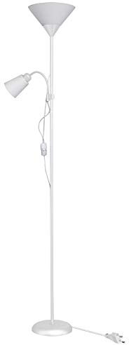 Piantana lampada LED da terra 2 luci E27 braccio flessibile lettura divano 230V