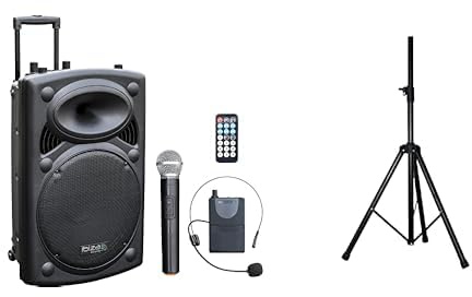 IBIZA PORT15VHF-BT Bundle - Diffusore 800W + Supporto SS03