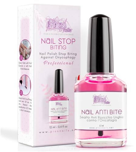 Pics Nails Bitter Nagellack gegen Nägelkauen 12 ml | Extrem bitterer Schutzlack | Stoppt Nägelkauen & Daumenlutschen | Für Erwachsene & Kinder | Fördert gesundes Nagelwachstum