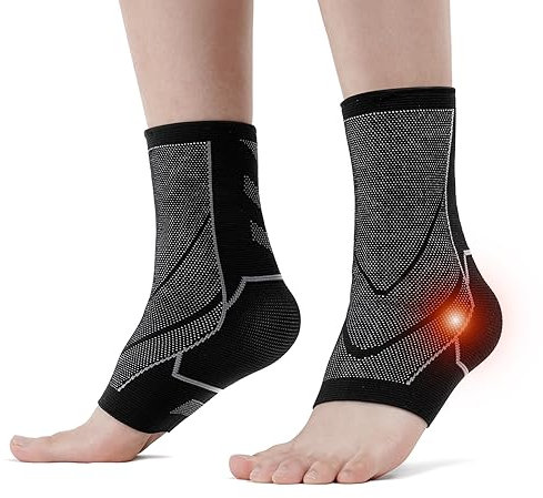 ACWOO Neuropathie Socken,2 PC Neuropathie Sprunggelenkbandage Damen Herren, Sprunggelenk Orthopädische Kompressionssocken, Plantarfasziitis Socken Mittelfußstütze für Sport, Fussball, Fitness (XL)