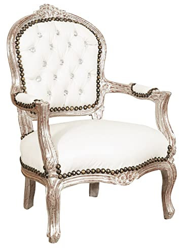 Biscottini barock Sessel 73x50x51 cm | Sessel Wohnzimmer Stil Luigi XVI | Sessel esszimmer Holz | Barock Stuhl | Retro Sessel | barock möbel