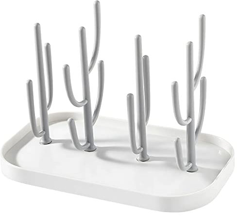 LiRiQi Trockenständer Babyflaschen, Abtropfgestell für Babyflaschen, Trockenständer für Flaschen und Flaschenzubehör, Flaschenständer für Flaschen Saugern Bechern und Zubehör, BPA-frei, Grau