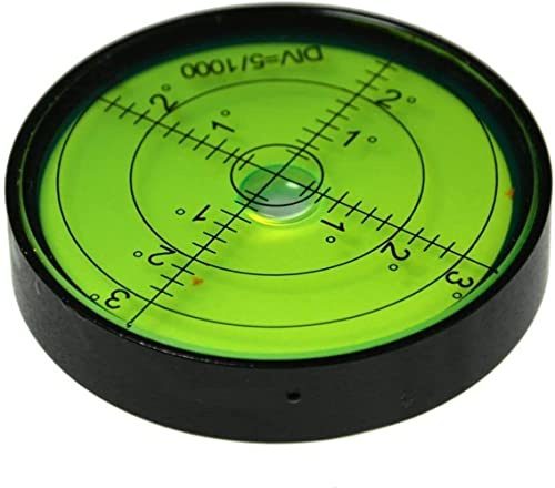 60 x 12 mm con imán de burbuja horizontal de alta precisión, carcasa de aluminio, nivel de superficie de burbuja, inclinómetros redondos para instrumentos de topografía, precisión de 15 pies (sin