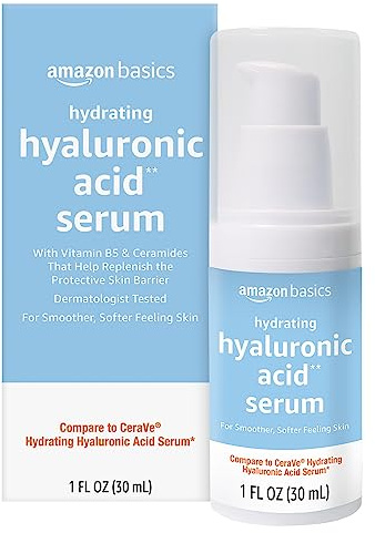Amazon Basics Hydrating Hyaluronic Acid Serum with Essential Ceramides and Vitamin B, 1 Fluid Ounce