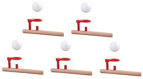 BESPORTBLE 5 Stück Holz Pusteball Set Für Kinder, Schwimmendes Blasrohr Spielzeug Zur Verbesserung Der Atemkontrolle Und Eltern-Kind Interaktion, Ideal Für Spielspaß Und Geschicklichkeitstraining