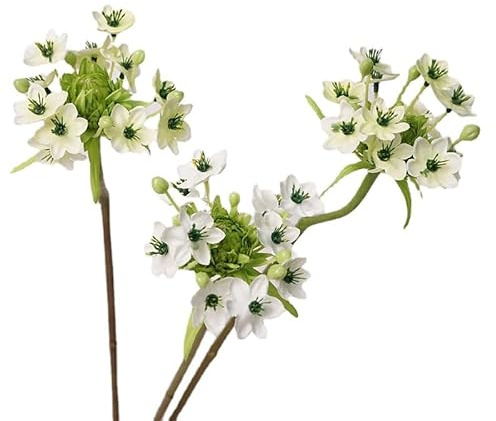 BQEE Künstliche Blumen, Stern von Bethlehem, Seide und Kunststoff, für Hochzeit, Zuhause, Schlafzimmer, Dekoration, Weiß, 3 Stück