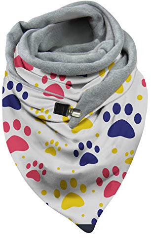 MILAX Schal Damen Schnalle Farbe Drucken Dreieckschal Vintage Elegant Lässige Wickelschal Button Knopf Dreieckstuch Strick Dreieck Schale Lätzchen Dreieckstuch Gestrickter Schlauchschal