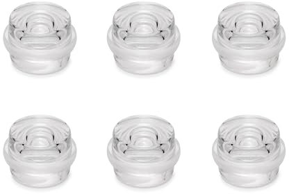Emuca - Lot de 6 butées de porte cylindriques adhésives, fixation au sol, Plastique, Transparent