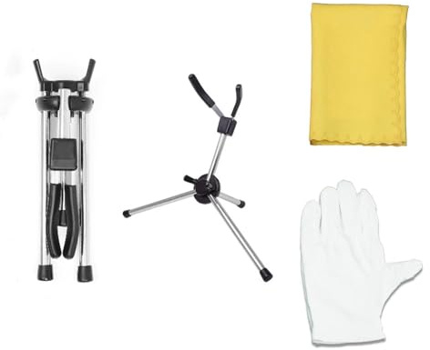 klarinett nybörjare Tillbehör Klarinettställ Vikbart Bärbart Klarinettfäste Klarinetthållare Stativ Träblåsinstrument Stativ Hängare (Color : Soprano silver)