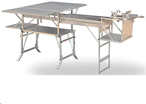 Tavolo pieghevole da campeggio Cucina mobile portatile Fornello da esterno Una scatola di stoccaggio Tour senza guida Attrezzatura da campeggio Tavolo multifunzionale Facile da trasportare per P