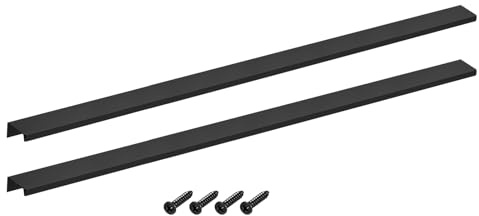 sourcing map Schrank-Fingerkantenzug, 600 mm, Aluminiumlegierung, versteckte Schrankgriffe, für Zuhause, Küche, Schublade, Schrank, Schwarz, 2 Stück