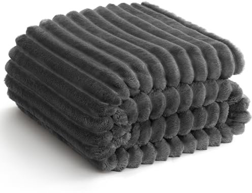 WAVVE Kuscheldecke Flauschig Decke, Fleecedecke, Sofadecke, Couchdecke, Weiche Flanell Wohndecke für Zimmer Deko, Sofaüberwurf, 150 x 200 cm, Grau