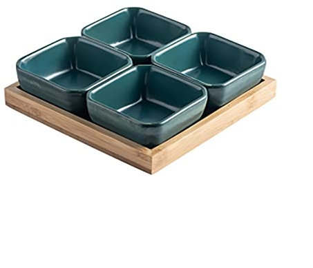 NSTVVEE Dip-Schalen, Obst-Snack-Teller, Keramik-Saucenschale, Restaurant-Beilagenschale, Dip-Untertasse, Trockenobst-Teller, unterteilter Snack-Teller, Snack-Dip-Schale (BV)