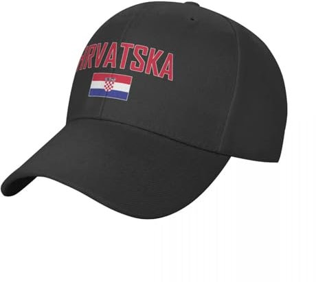 NBNX Baseballkappe mit Kroatien-Flagge – Flagge, Kunst, niedliche Hip-Hop-Hüte, Sommer, Damen, Herren, Trucker-Mütze, Sommer, lässig, verstellbar, atmungsaktives Design, Schwarz , Einheitsgröße
