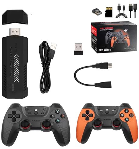 X2 Ultra Retro Game Stick 256G, 4K HDMI Output & Wireless Controller Plug and Play Video Game Console with 58000+ Games, Arcade Game Console