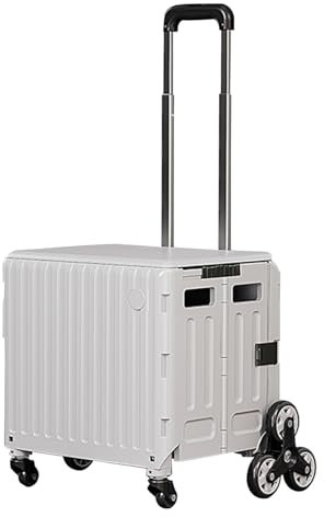 Einkaufstrolley Klappbar,Transportwagen mit Teleskop-Griff,Fahrbare Transportkiste Einkaufswagen Faltbarer Treppensteiger Tragbar Einkaufstrolley,für Einkaufen Picknick