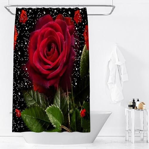 Duschvorhang Grüne Blumen Duschvorhang Stoff Polyester Shower Curtains Anti Schimmel Badevorhang Waschbar Duschvorhang 240x200 Wasserdicht Duschvorhänge mit 12 Duschvorhangringen