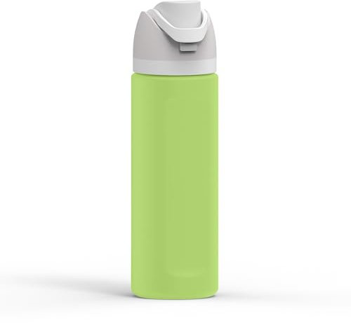 Linkidea Funda de Silicona para Botella de Agua Compatible con Owala FreeSip de 24 oz, Funda Protectora Antideslizante para Botella de Agua, Funda Protectora para Botella (Verde)