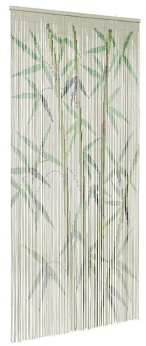 vidaXL Insekten-Türvorhang Bambus Druck 100x200 cm Bambus, Fliegenvorhang, Tür Fliegengitter, Perlenfliegenvorhang, Fliegengitter, Bambusvorhang