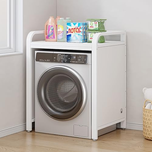 Mueble Lavadora Secadora Exterior,Soporte Para Secadora Con Estante,Estantería Para Lavadoras,Unidad De Almacenamiento De Máquina Sobre Lavadora,Encima Del Estante De La Lavadora(White)