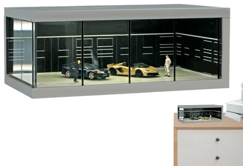 Aufbewahrungsbox für Automodell – LED-Staub-Display-Schrank, Fahrzeugspielzeug-Organizer | Aufbewahrungsregal für das Spielzeugauto, Organizer zur Aufbewahrung von Autos
