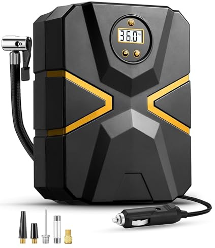 Gonfleur de pneu compresseur d'air 12 V DC, pompe à pneu de voiture numérique 150 psi, pression des pneus préréglée et arrêt automatique, pompe à air électrique pour pneus de voiture, vélos, autres